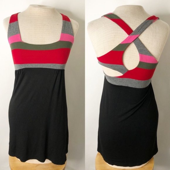 Fighting Eel Dresses & Skirts - Fighting Eel Striped Long Strappy Back Tank Top